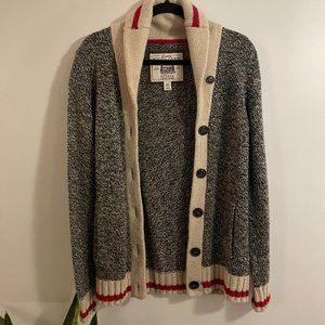 Roots Canada Heritage Cabin Shawl Wool Cardigan (Salt & Pepper)